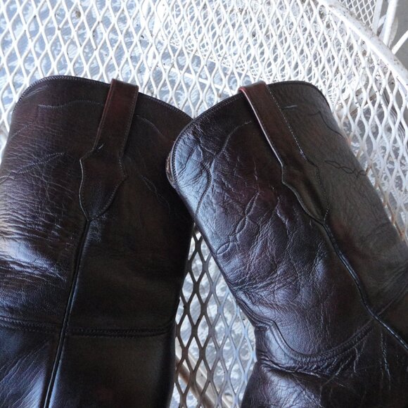 BLACK JACK Vintage Men\'s Red-Brown Leather Western Boots Size 12 D main image 4